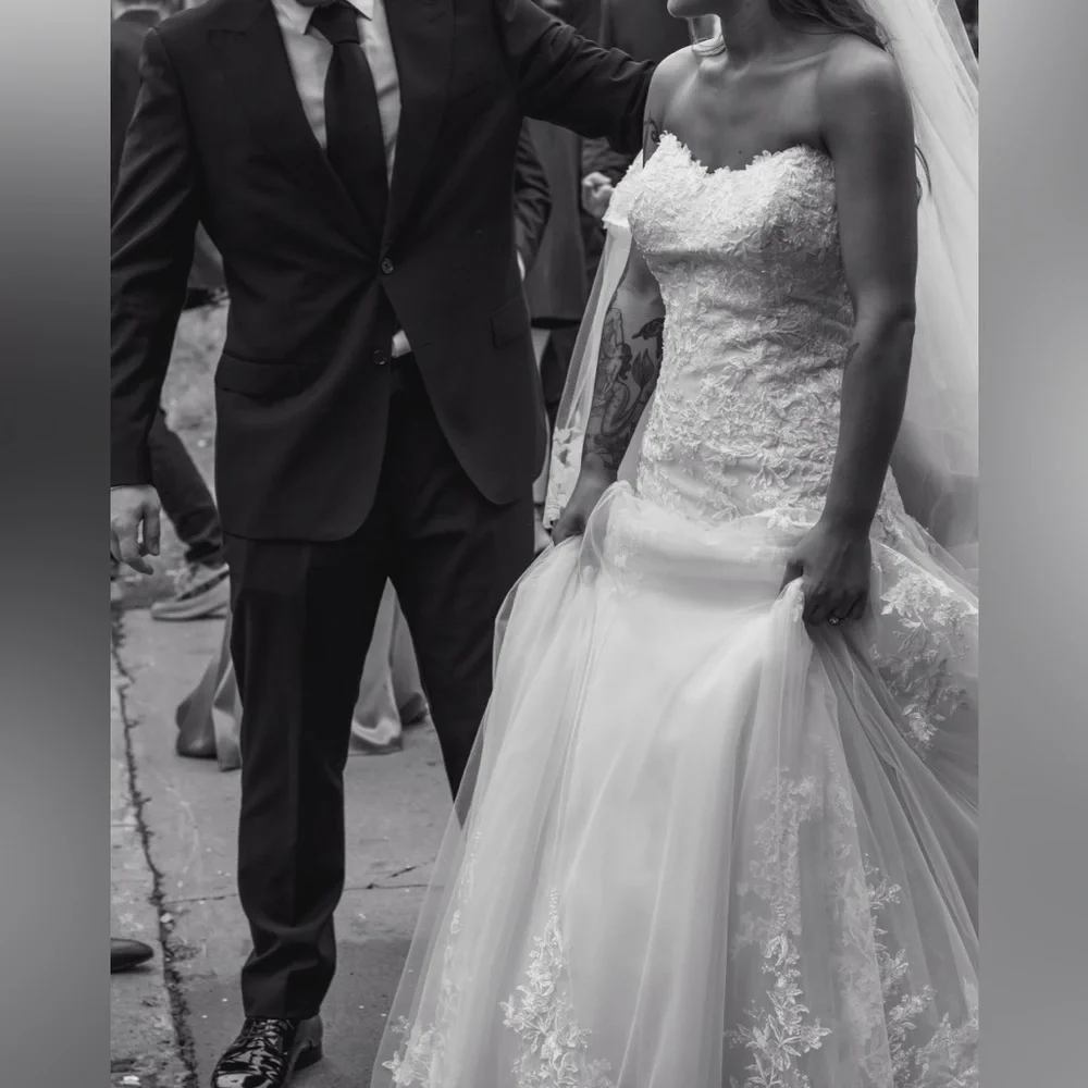 Blush pink wedding dress made in Italy - Picture 2 of 9